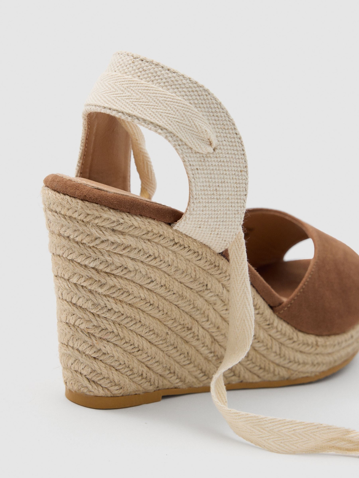 Wedge espadrille brown detail view