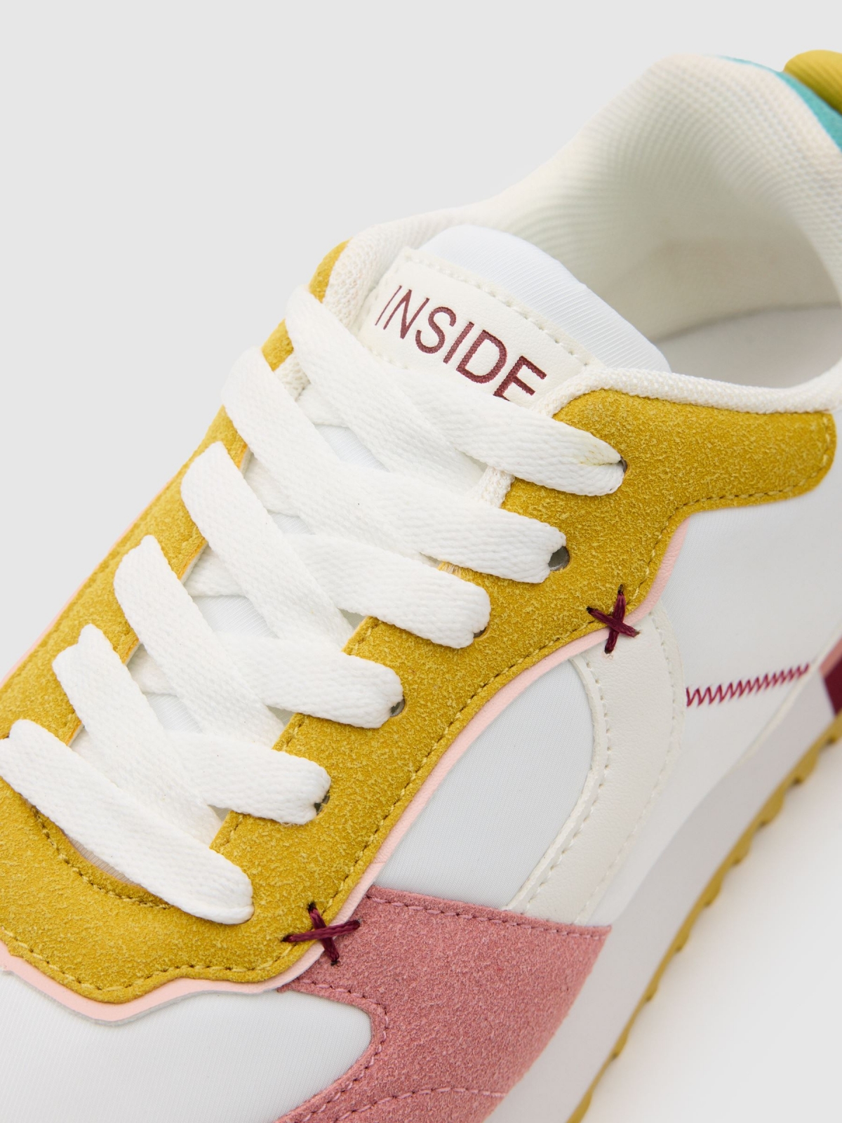 Multi-piece nylon sneaker white detail view