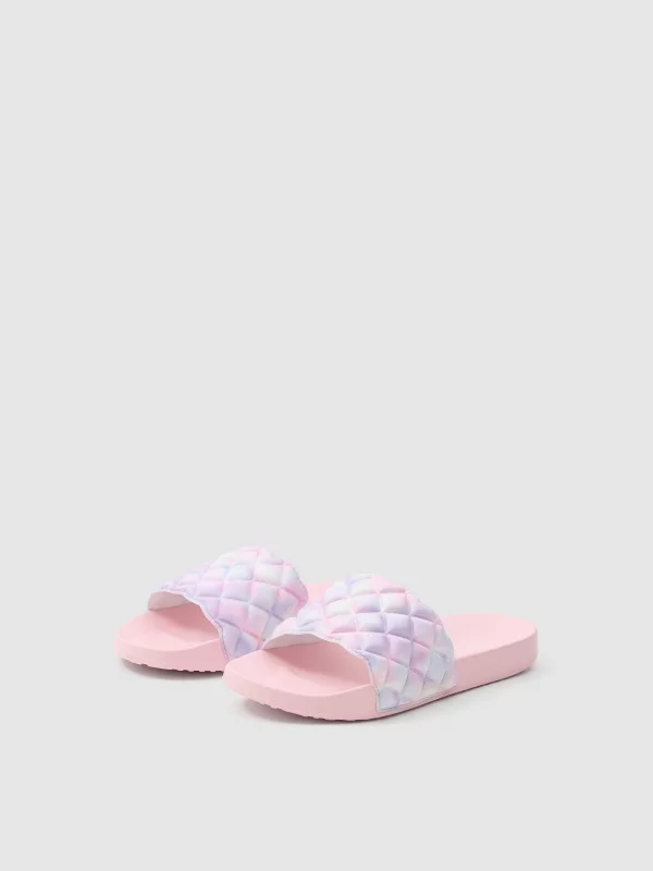 Quilter flip-flops multicolor lateral view