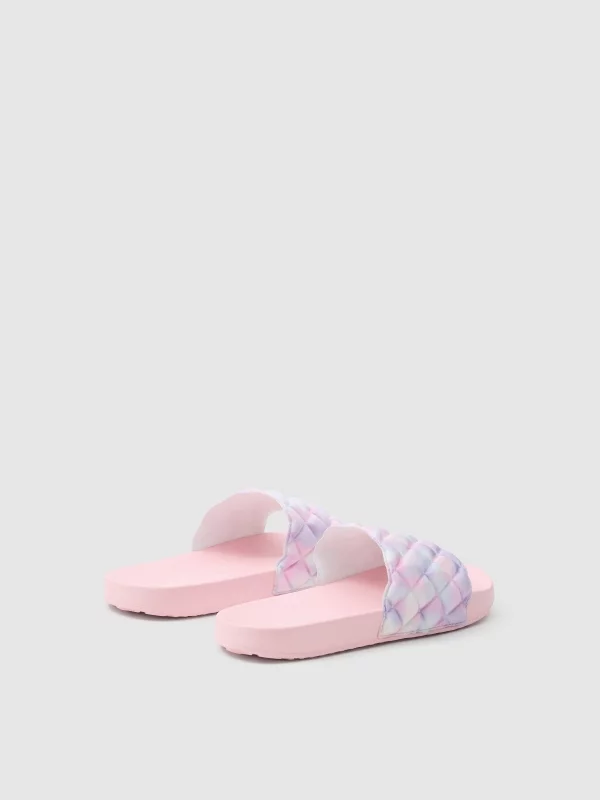 Quilter flip-flops multicolor 45º front view