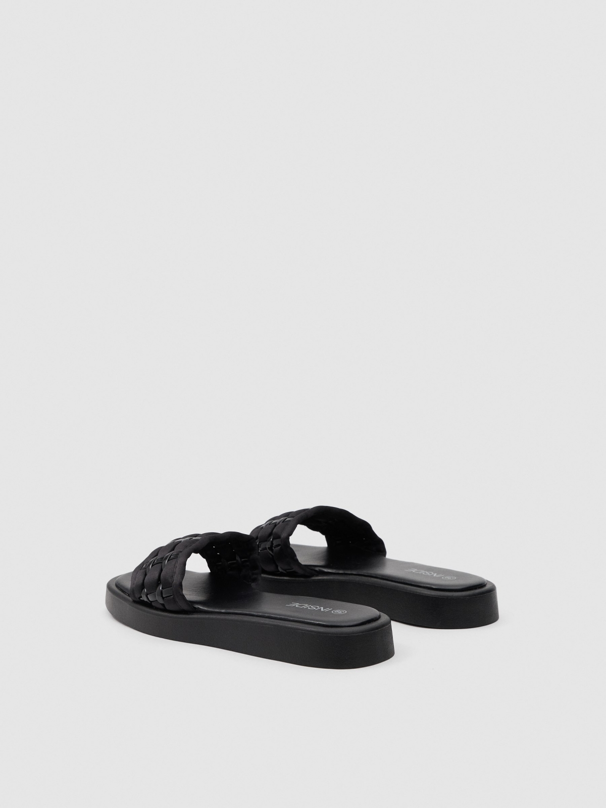 Padded sandal black 45º back view