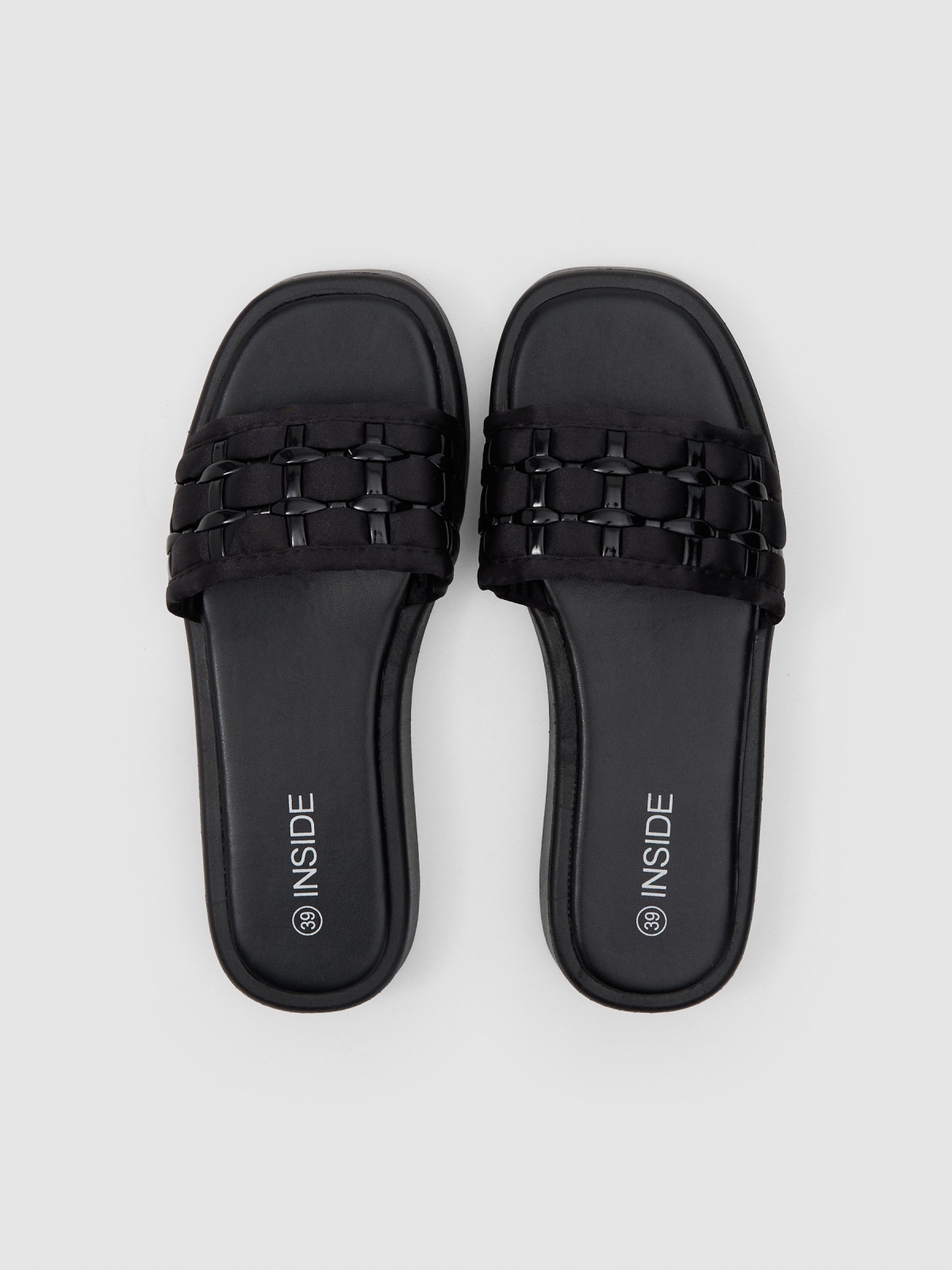 Padded sandal black zenithal view