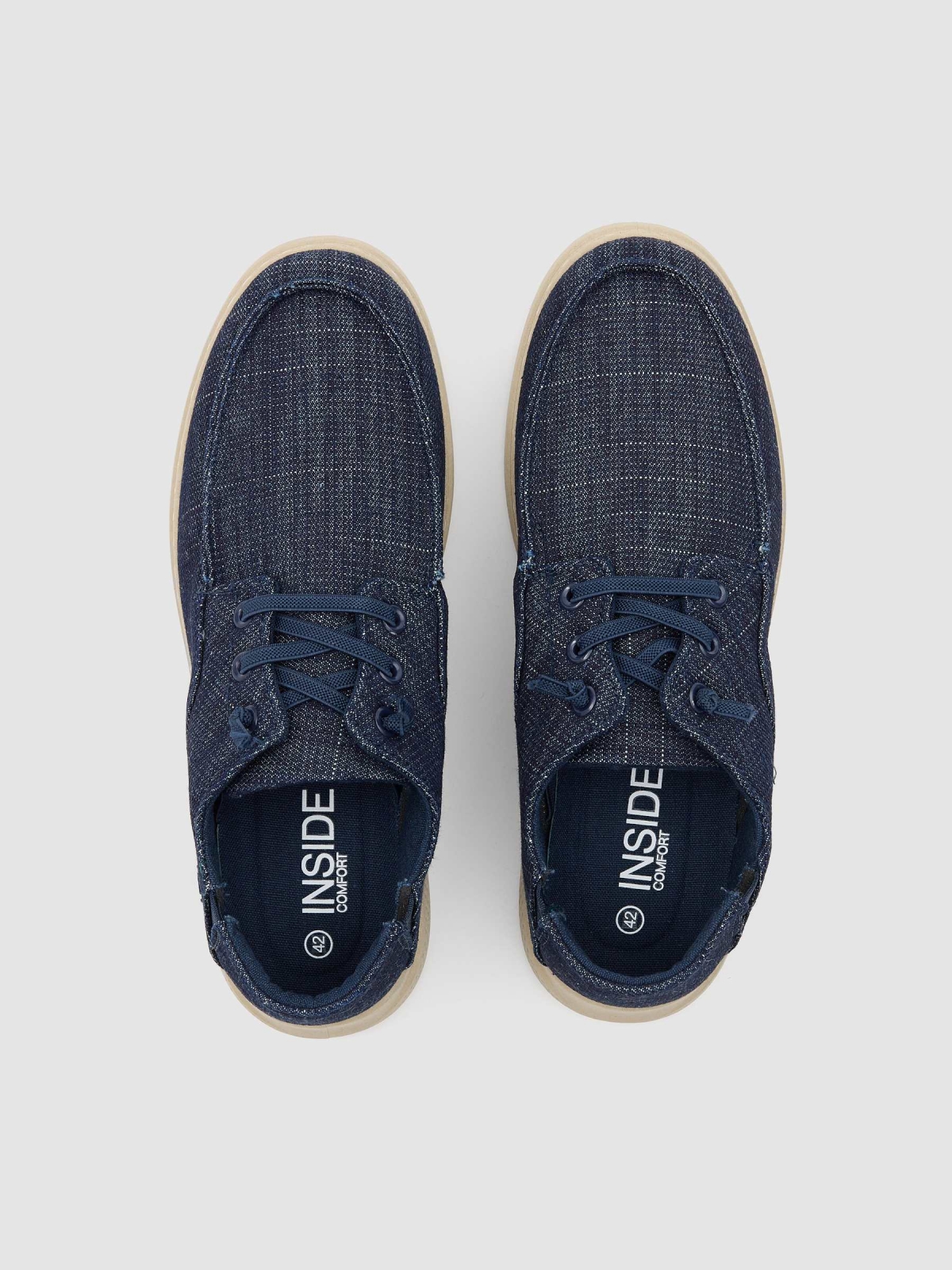 Denim boat shoes blue zenithal view