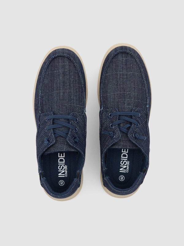 Denim boat shoes blue zenithal view