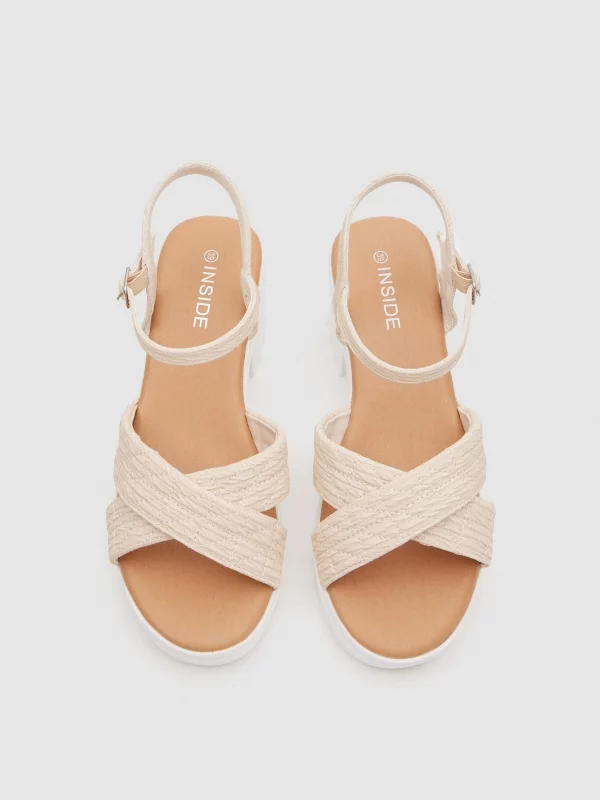 Sandalias tiras acolchadas rosa nude vista detalle