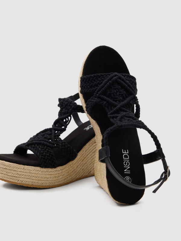 Crochet wedge black detail view