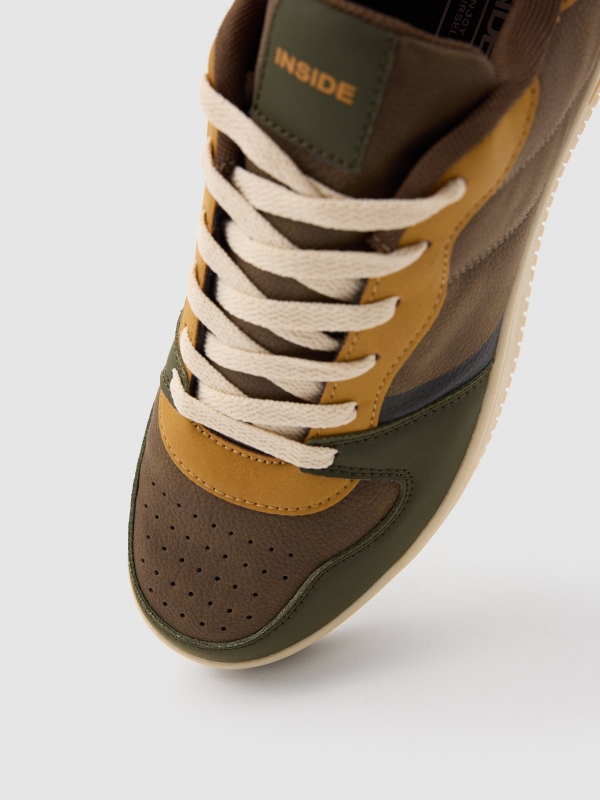 Contrast skater sneaker khaki detail view