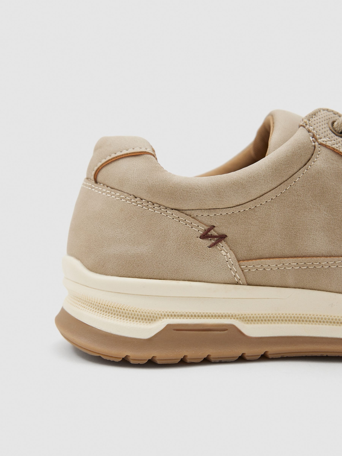 Beige running blucher beige detail view