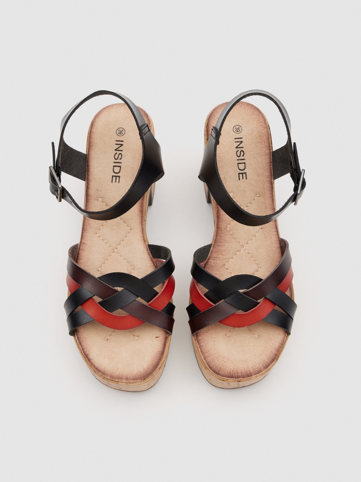 Cross straps sandals multicolor detail view