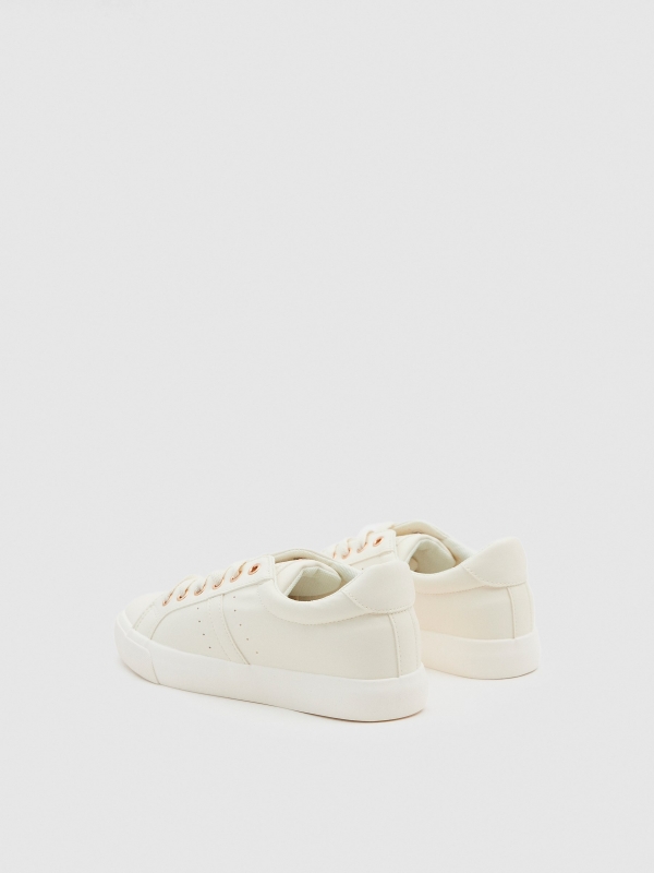 Basic cream sneaker 45º back view