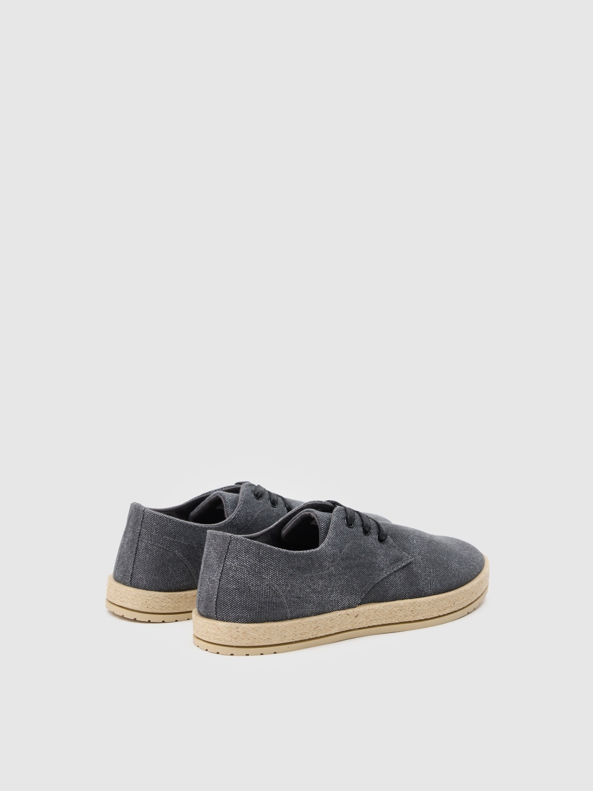 Jute sole trainer black 45º back view