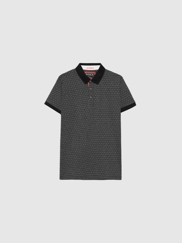  Geometric print polo black