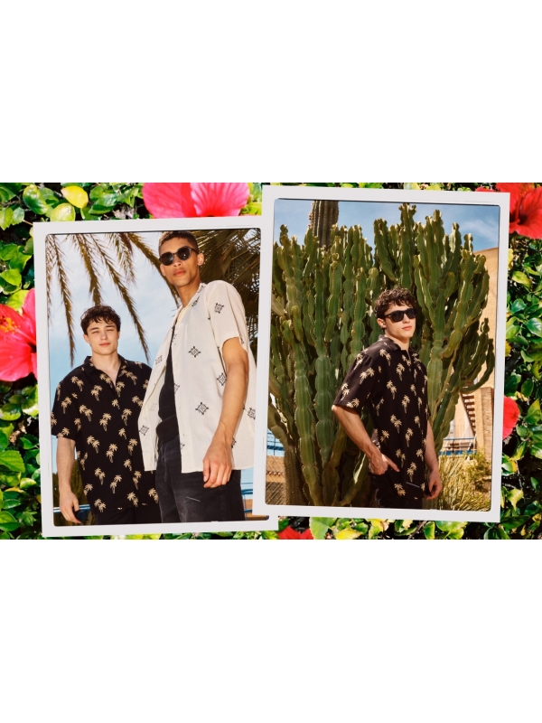  Shirt palm trees black