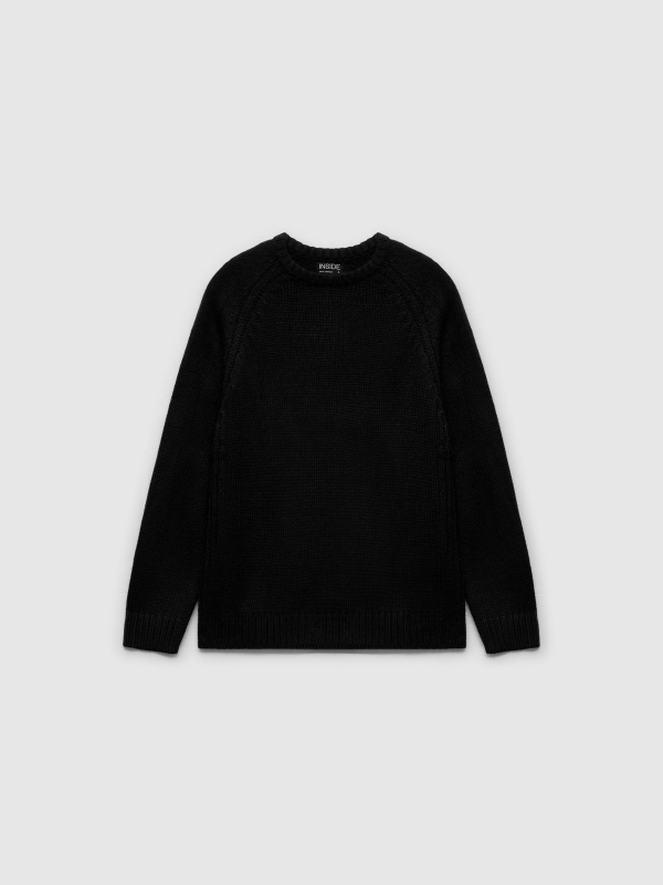  Basic knitted sweater black front view