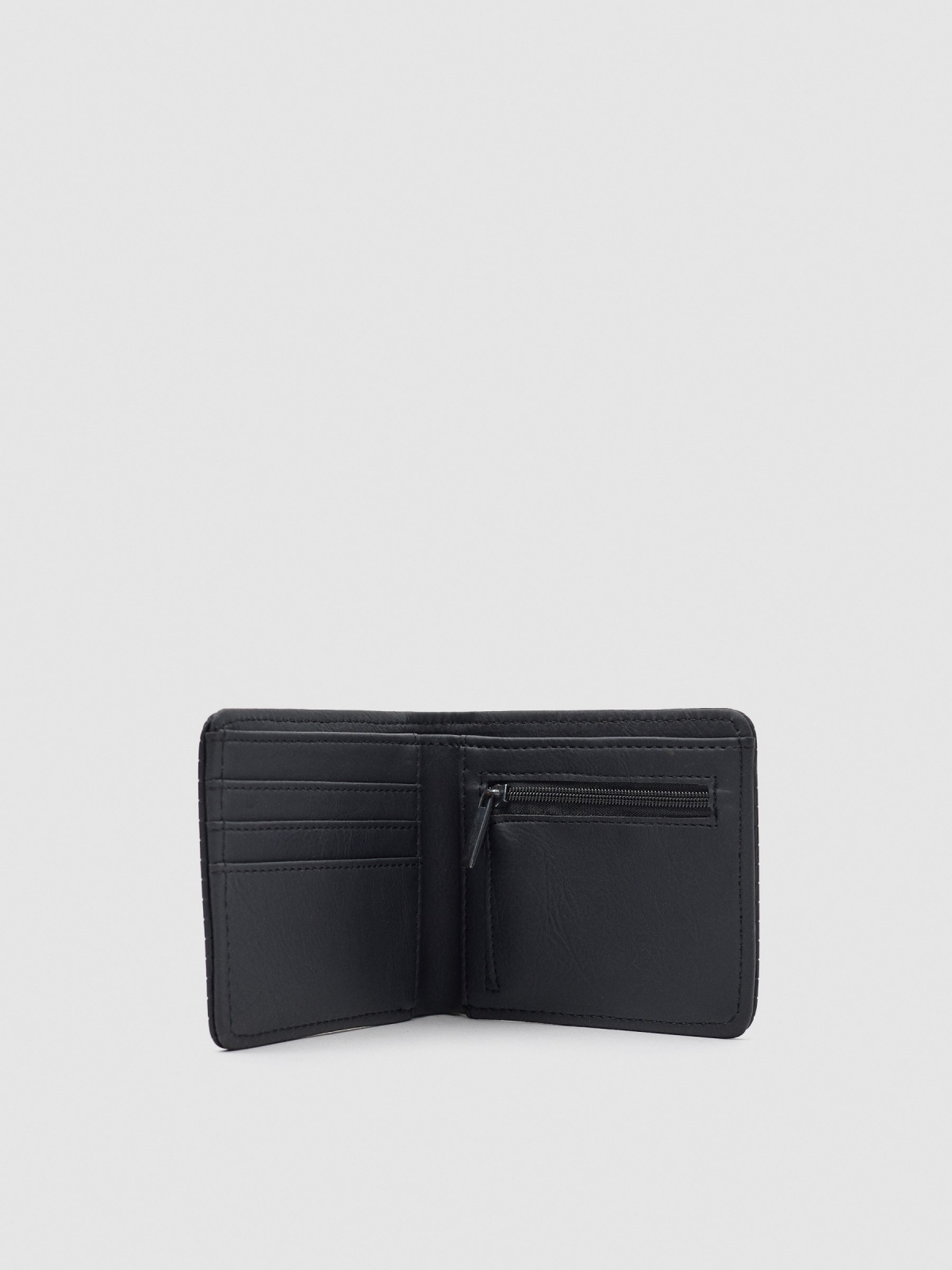 Black grid wallet black 45º side view