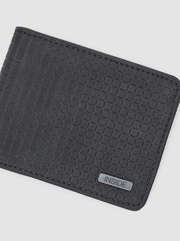 Black grid wallet black detail view