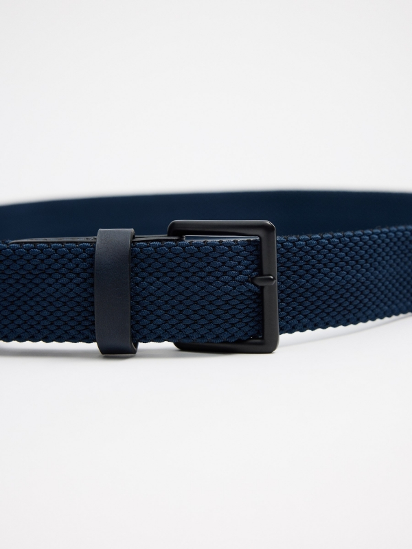 Black elastic belt dark blue detail view