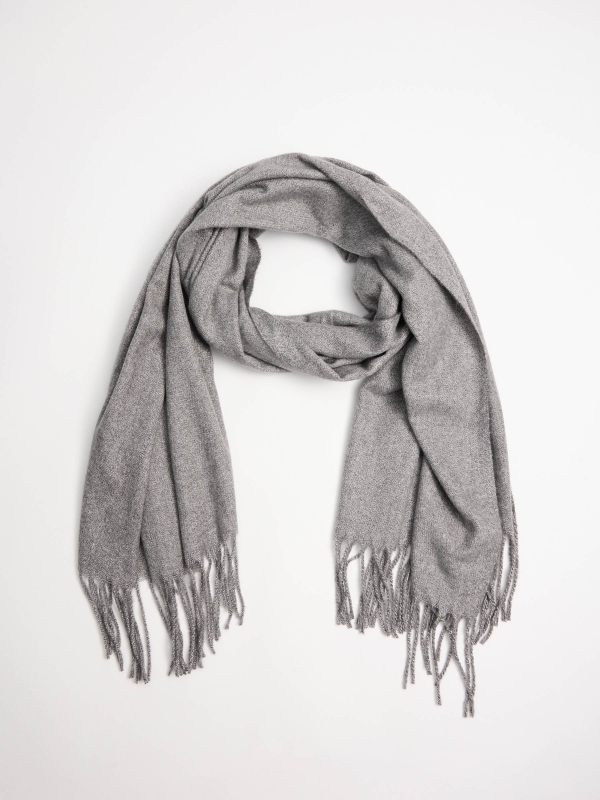 Light gray basic scarf grey folded view