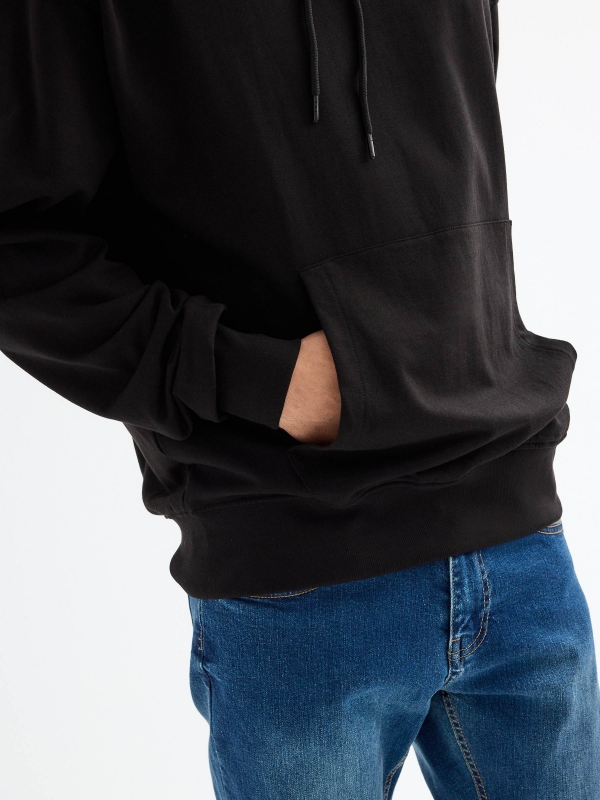 Black crewneck sweatshirt black detail view