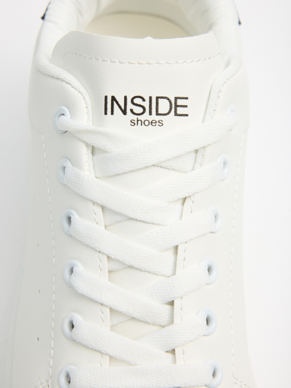 White low-top sneakers white detail view