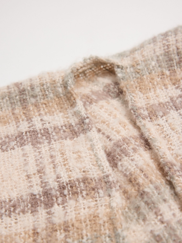 Beige striped poncho scarf beige detail view