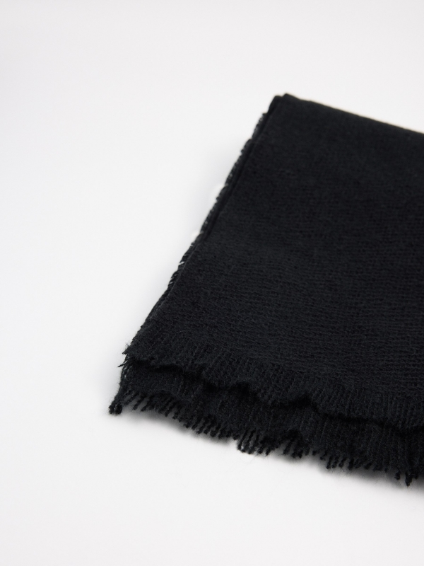 Basic black scarf black folded view