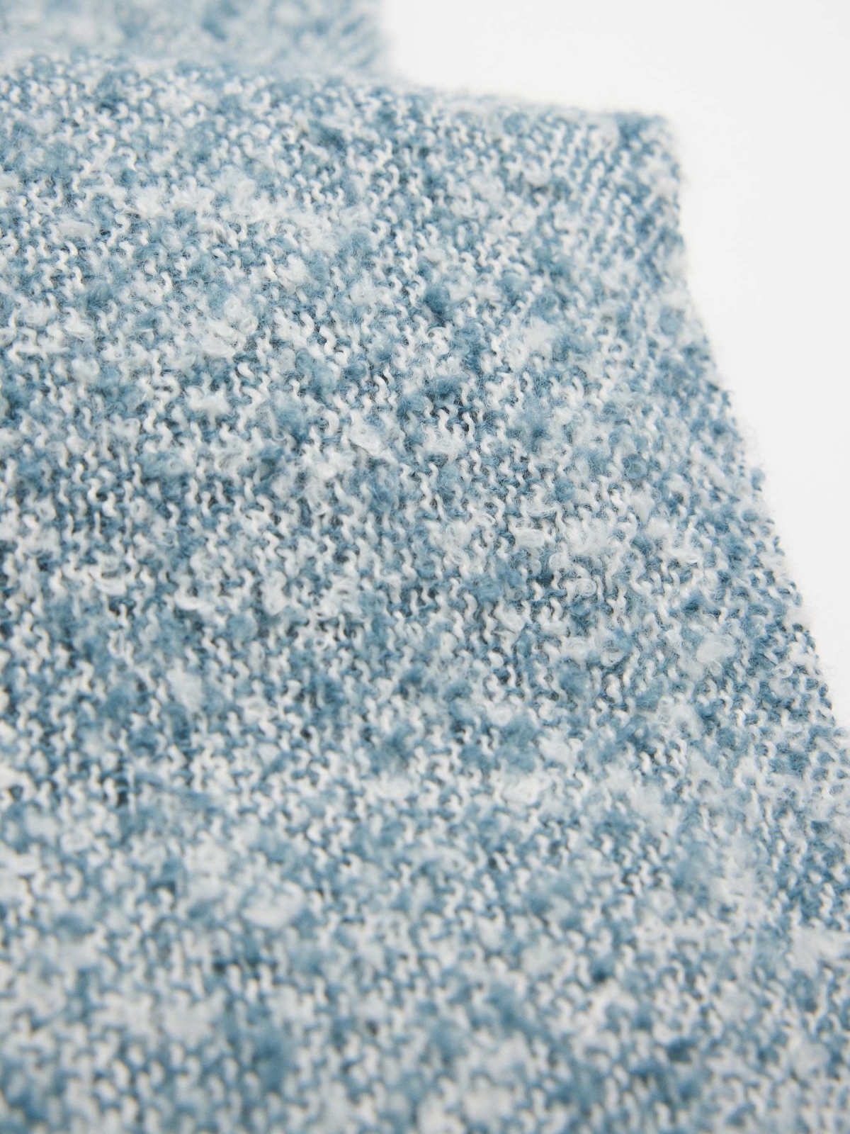 Blue marled fringe scarf blue detail view