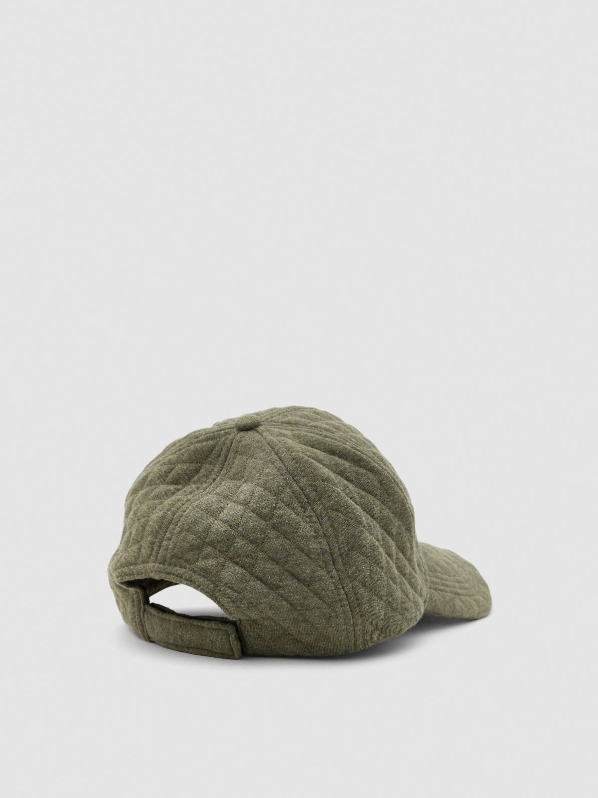 Green fabric cap khaki front view