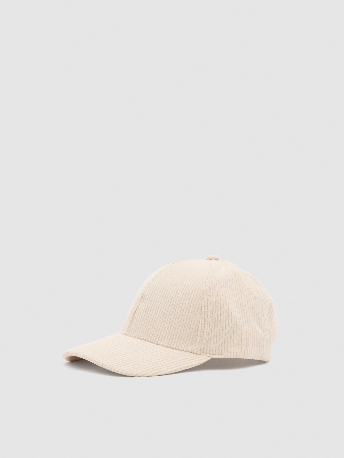 White fabric cap off white 45º back view