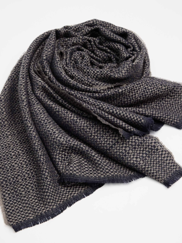 Thin printed scarf grey detail view