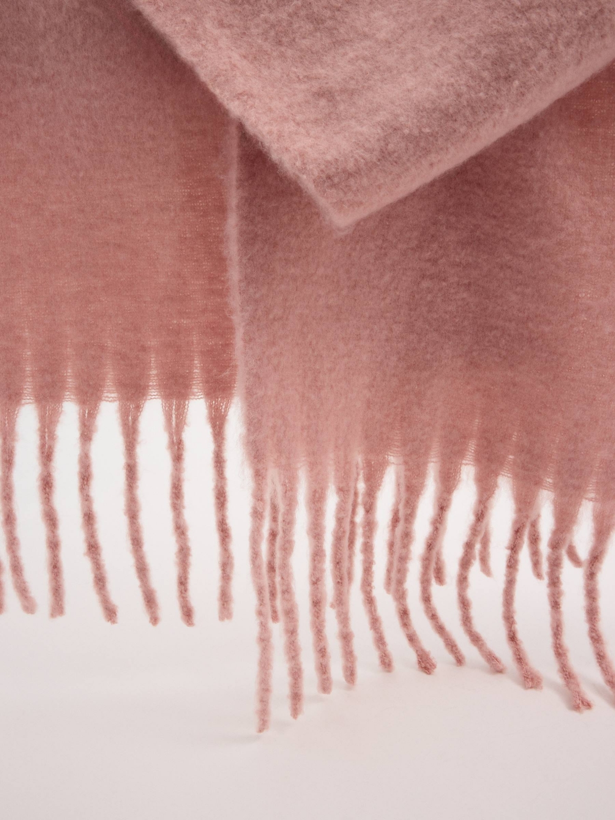 Pink fringe scarf pink detail view