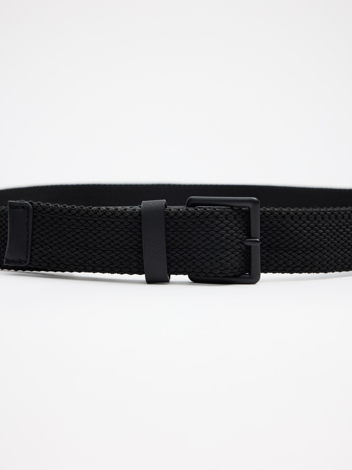 Black elastic belt black buckle