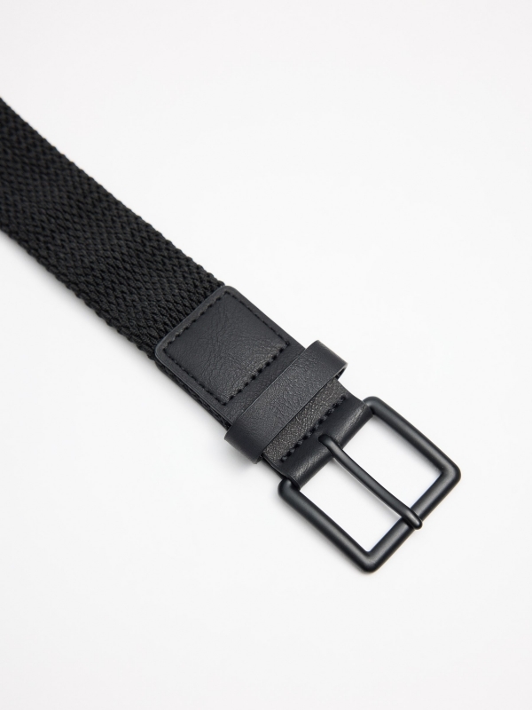 Black elastic belt black detail view