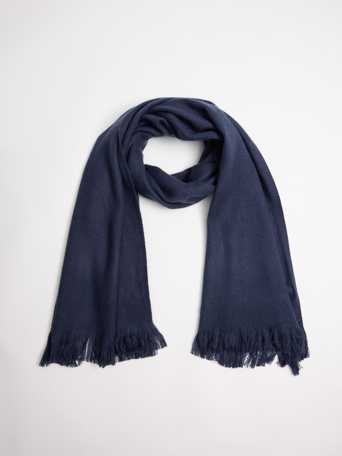 Basic navy blue scarf blue folded view