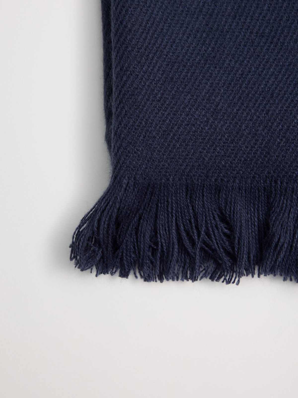 Basic navy blue scarf blue detail view