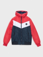 %Pto% Padded jacket with hood blue front view