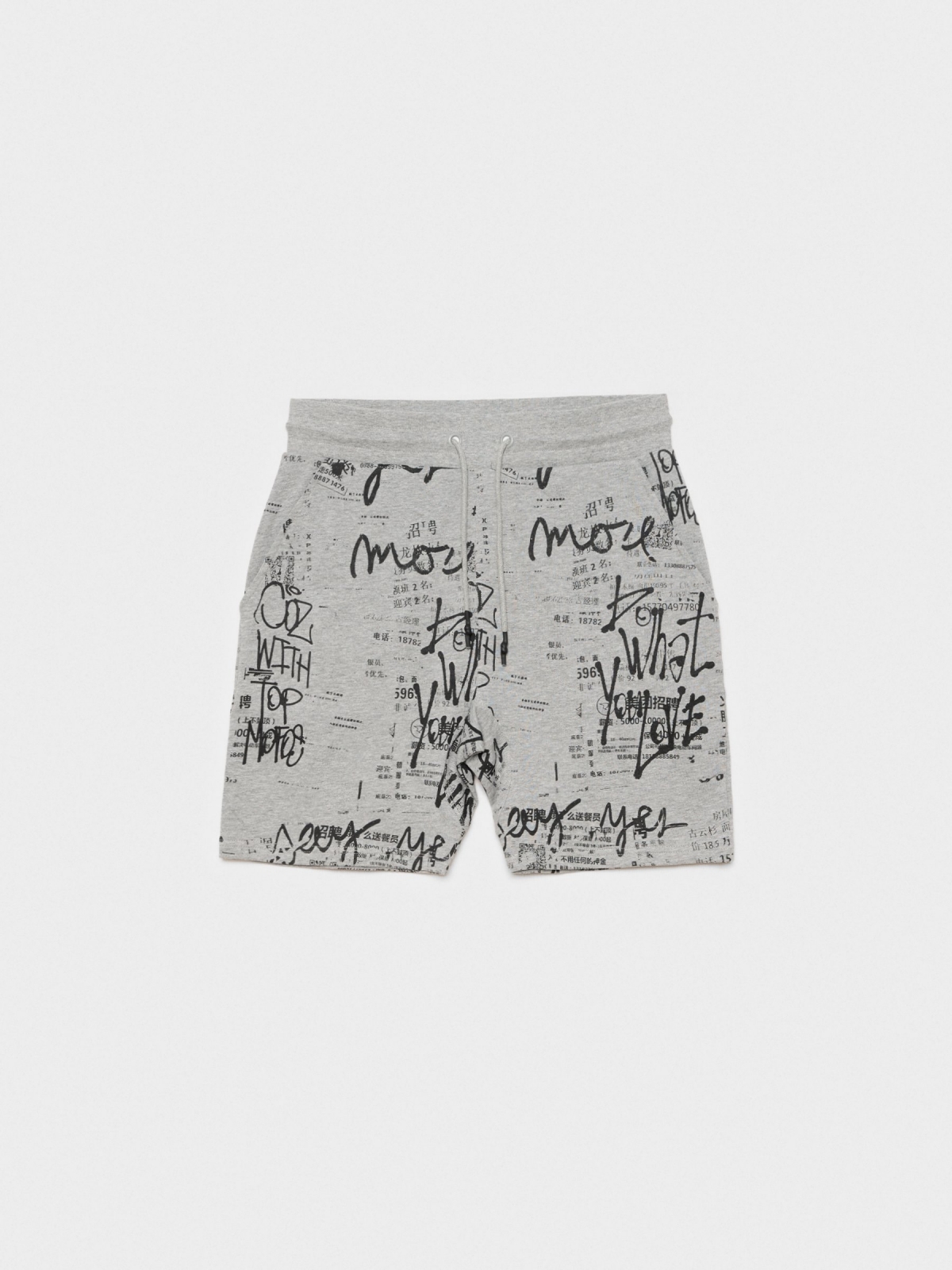  Bermudas jogger graffiti cinza