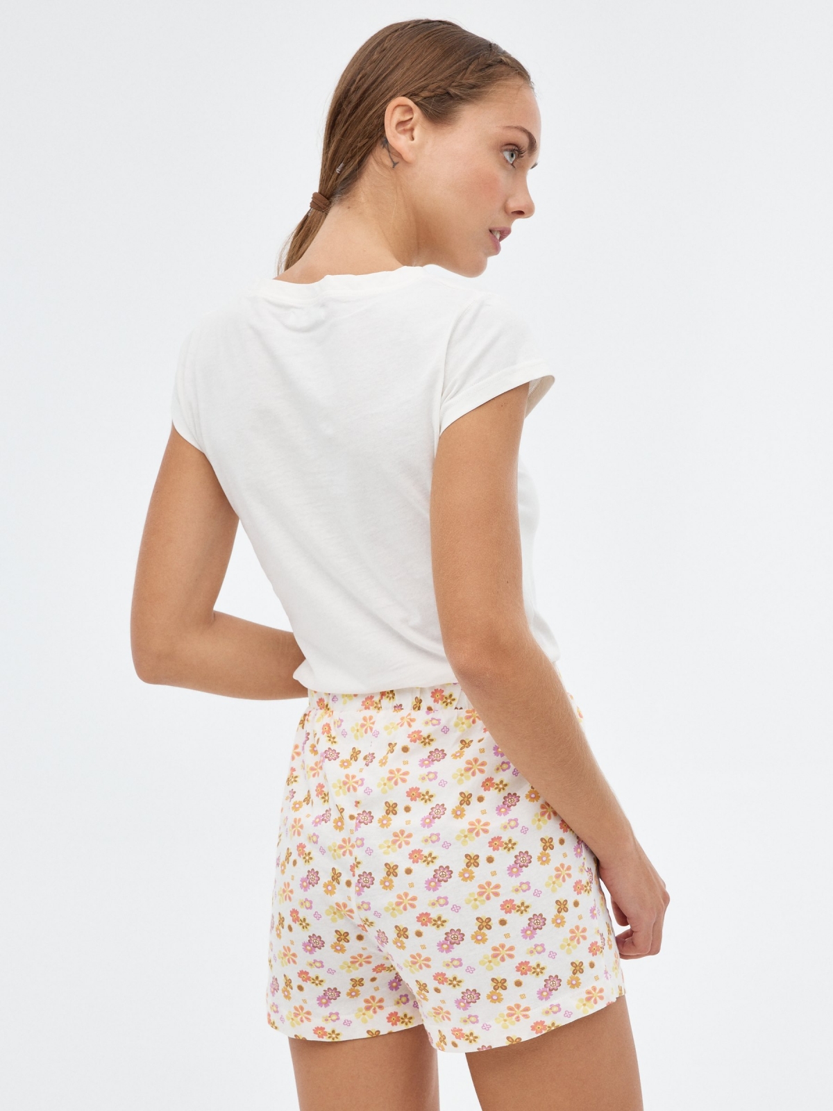 Pijama Flower Child blanco roto vista media trasera