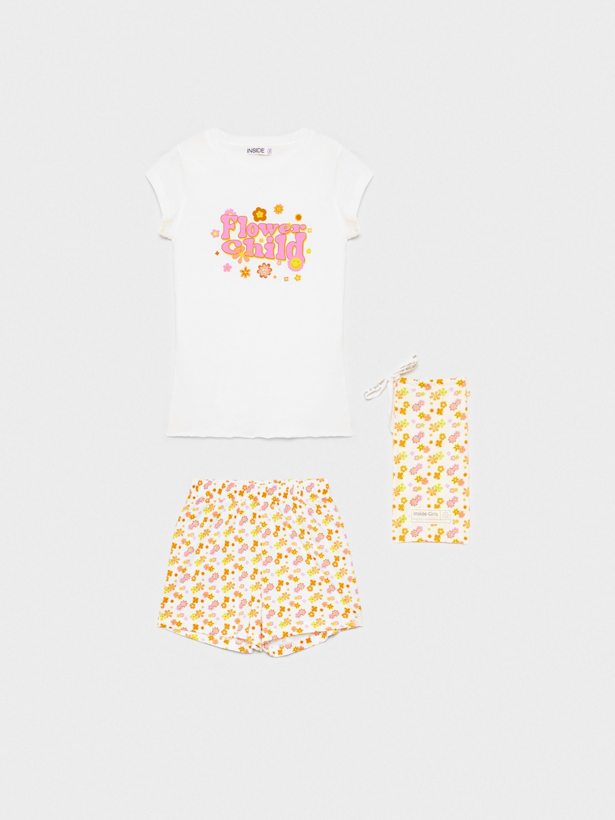 Pijama Flower Child blanco roto