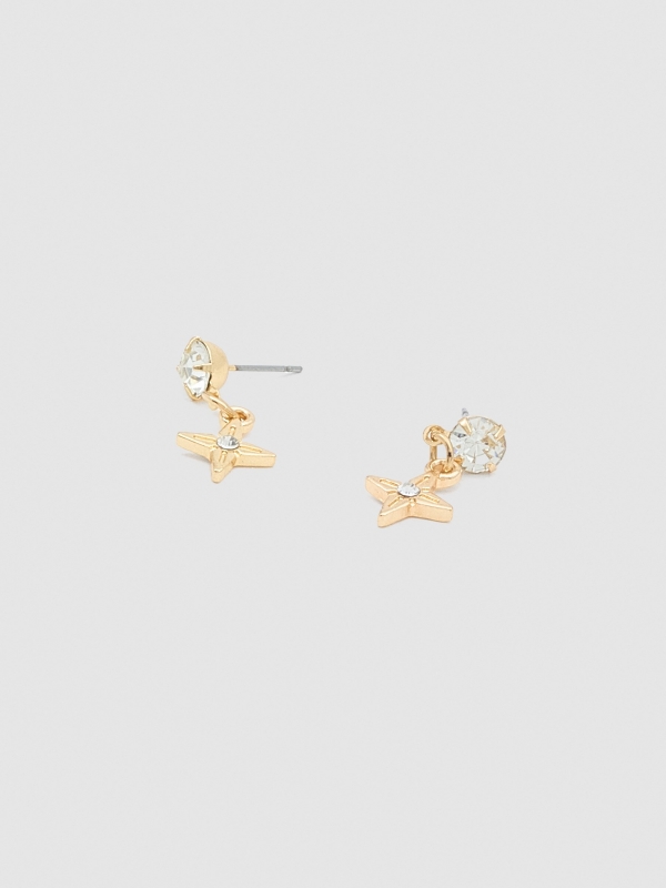 Set of 6 golden earrings golden/silver detail view