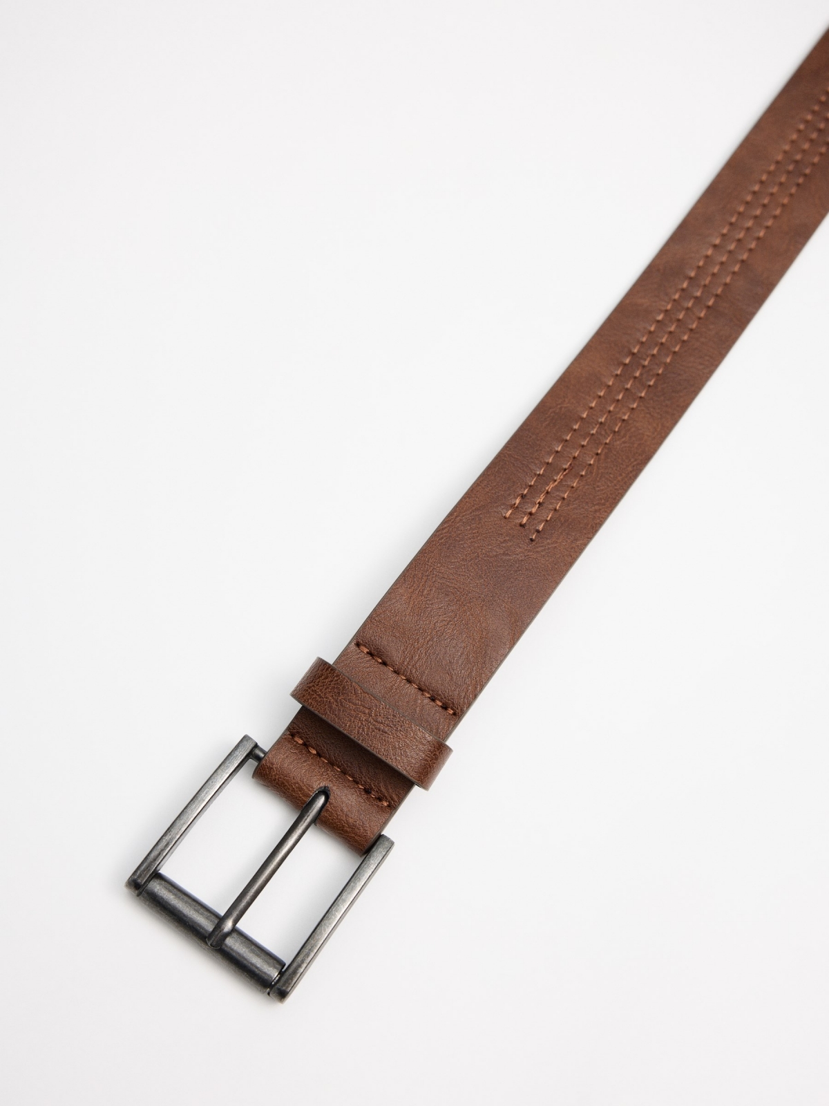 Cinturón efecto piel negro marrón enrollado