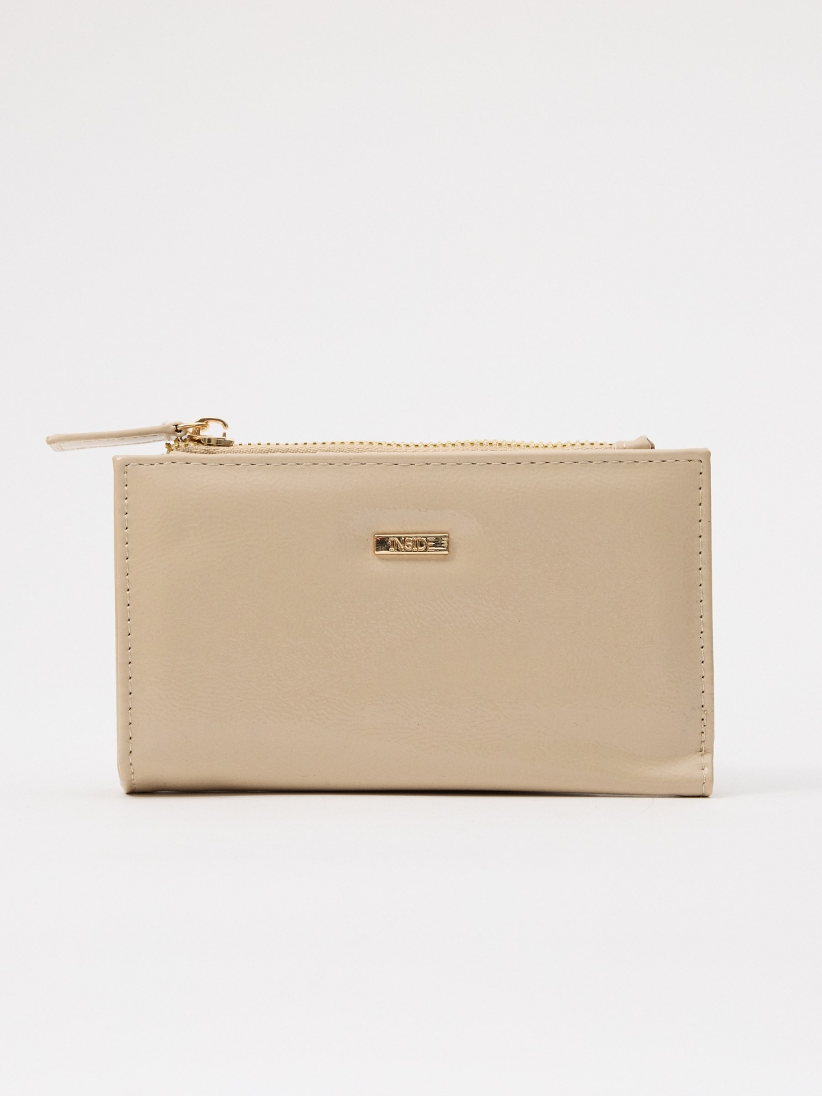 Beige leatherette purse