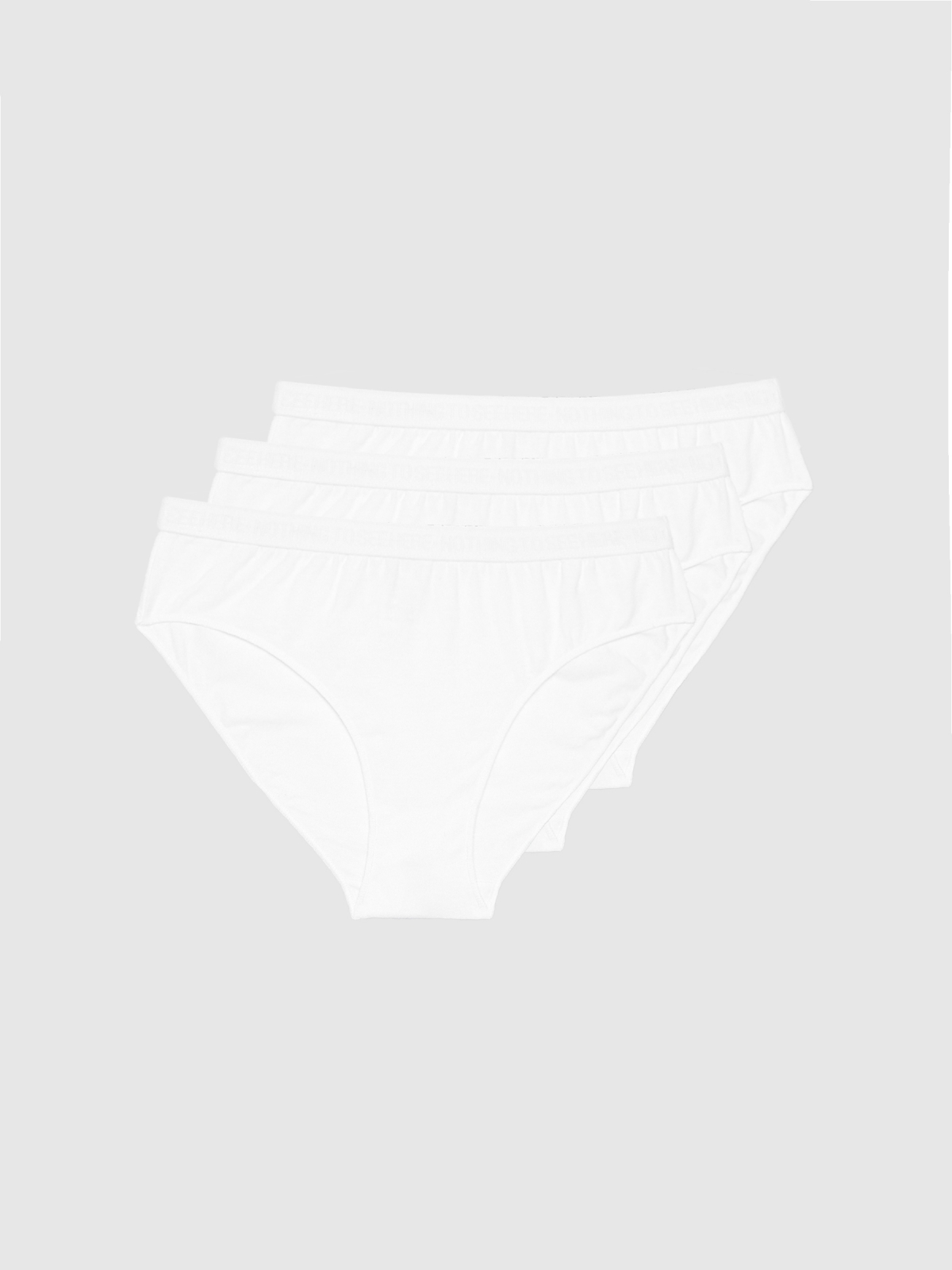 Pack of 3 white panties white front view