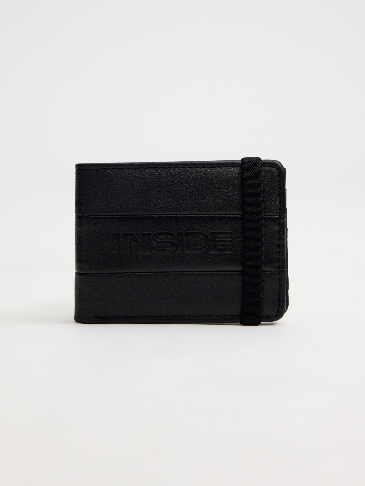 Black wallet with elastic black general front view