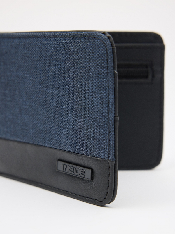 Blue canvas wallet blue detail view