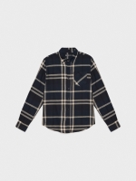 %Pto% Checked flannel shirt blue detail view