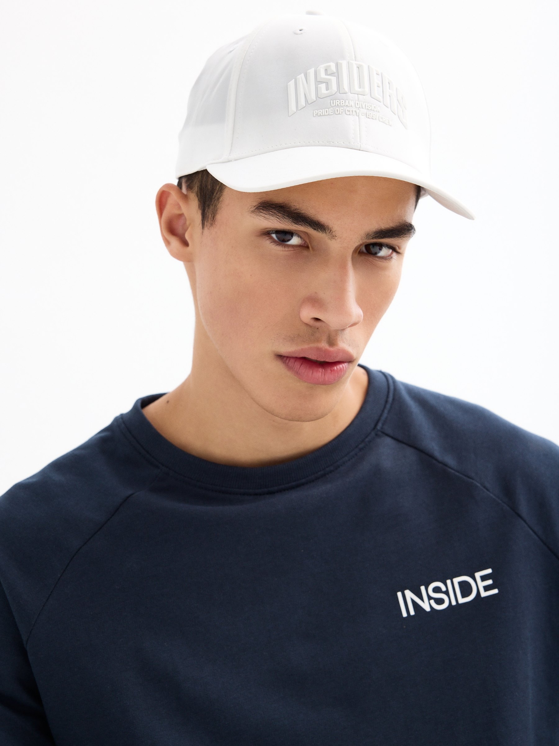 White Insiders baseball cap white 45º front view