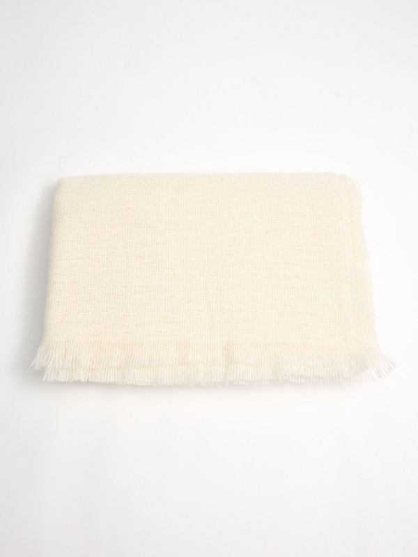 Cachecol básico preto off white dobrada