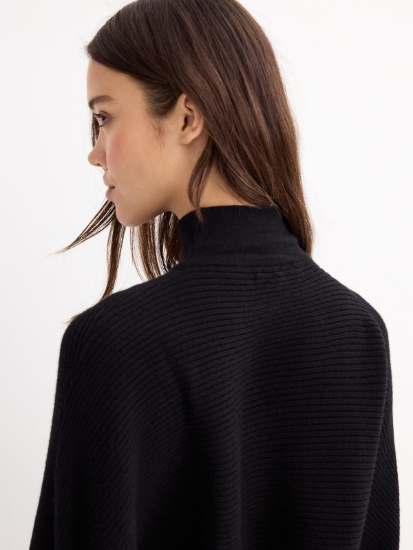 Black balloon sleeve sweater black detail view