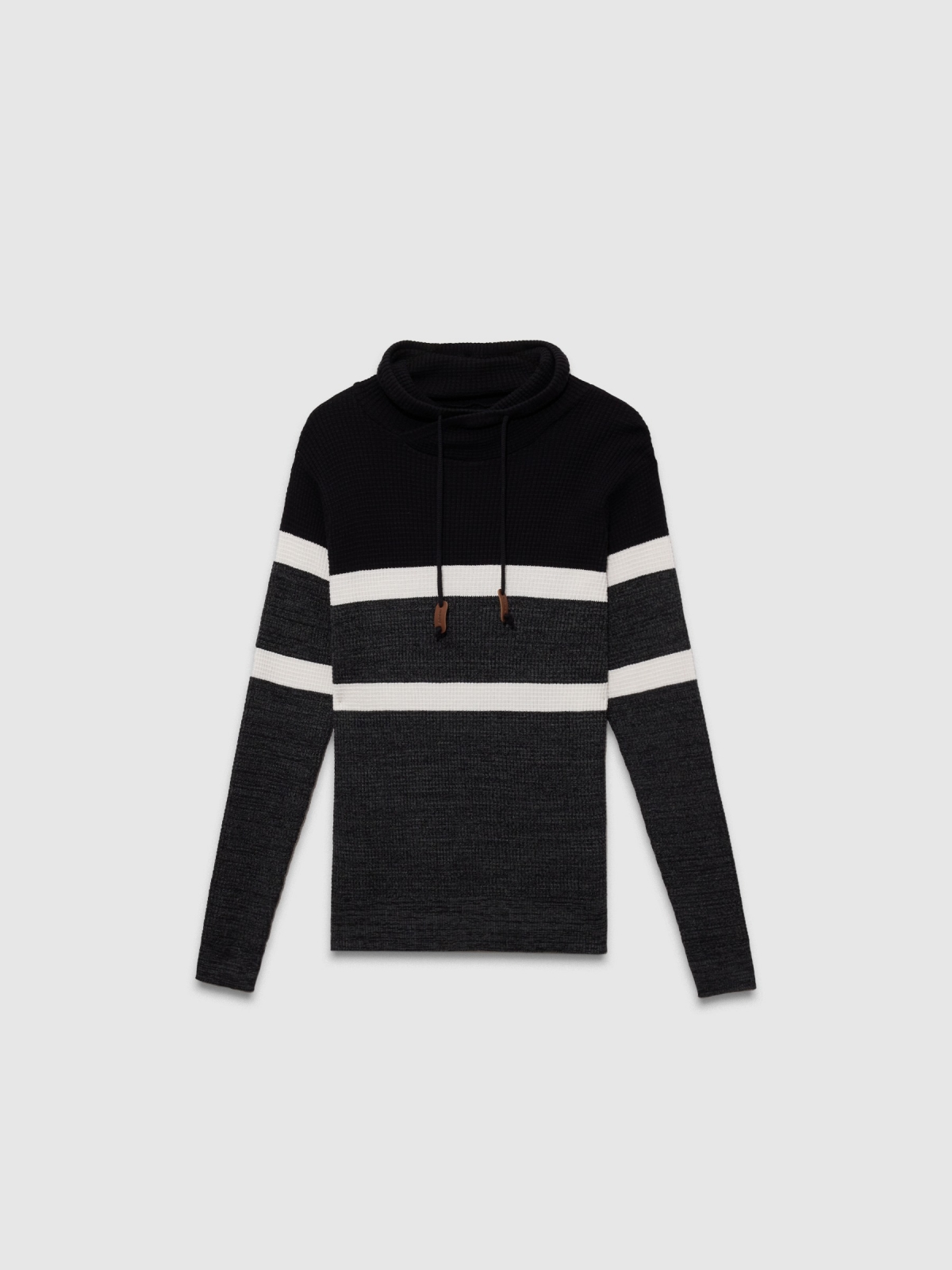  Pullover collar stripes black front view